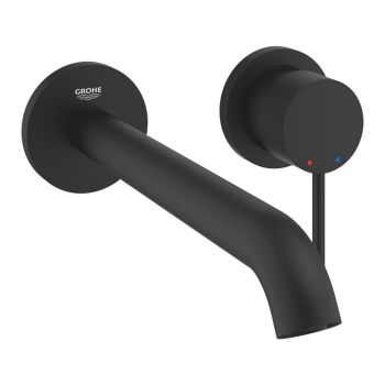 - GROHE- Essence bateria umywalkowa ścienna długa wylewka 23cm phantom black 29193KF1 - 29193KF1 - Łazienki Szydłowski