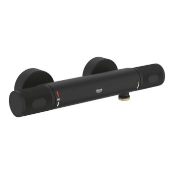 - GROHE- Grohtherm 1000 Bateria prysznicowa z termostatem, phantom black 34827KF0 - 34827KF0 - Łazienki Szydłowski