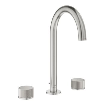 - GROHE-Atrio Private Collection Trzyotworowa bateria umywalkowa 1/2"Rozmiar L kolor stal nierdzewna 20595DC0 - 20595DC0 - Łazienki Szydłowski