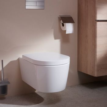 - HANSGROHE EluPura S miska WC 37 x 54 cm wisząca lejowa, bezkołnierzowa, z deską WC biały, z SmartClean biały 61119450 - 61119450 - Łazienki Szydłowski