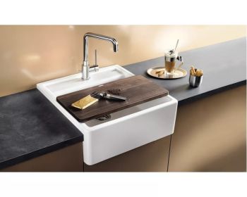 - BLANCO PANOR 60 zlewozmywak ceramiczny 60x63 cm biały połysk z 2 otworami 514501 - 514501 - Łazienki Szydłowski