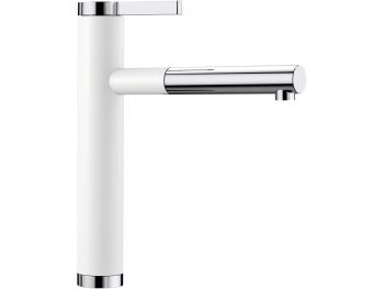  - BLANCO LINEE-S Silgranit-Look Bateria kuchenna z wyciąganą wylewką biały/chrom 518441 - 518441 - Łazienki Szydłowski