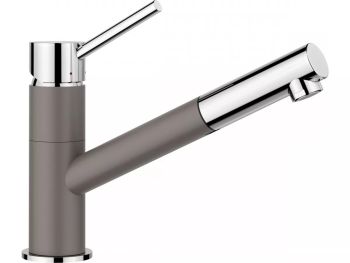 - BLANCO KANO-S bateria kuchenna z wyciąganą wylewką wulkaniczny szary/chrom 526952 - 526952 - Łazienki Szydłowski