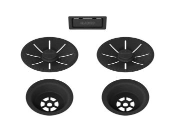  - BLANCO Zestaw elementów stalowych, do armatury przelewowo-odpływowej InFino, do dwóch komór czarny 239979 - 239979 - Łazienki Szydłowski