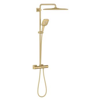 - GROHE-Rainshower Smartactive 310 Cube System prysznicowy z mieszaczem termostatycznym do montażu naściennego brushed cool sunrise 26837GN0 - 26837GN0 - Łazienki Szydłowski