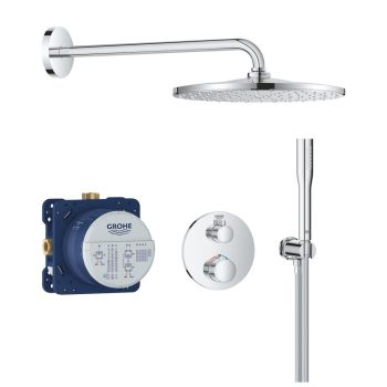 - GROHE-Grohtherm Zestaw prysznicowy podtynkowy z Rainshower Mono 310 Cube chrom 34869000 - 34869000 - Łazienki Szydłowski