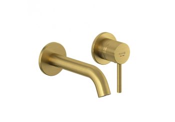  - KLUDI Bozz ścienna bateria umywalkowa 180 brushed gold 38244N076 - 38244N076 - Łazienki Szydłowski