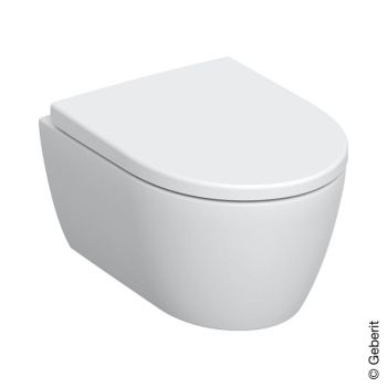 - GEBERIT iCon miska WC wisząca z deską WC, wersja krótka 49x36 cm biały 502381001 - 502.381.00.1 - Łazienki Szydłowski
