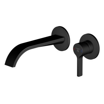 - STEINBERG 280 Bateria umywalkowa podtynkowa , wylewka 21,5 cm czarny mat 28018143S - 280 1814 3 S - Łazienki Szydłowski