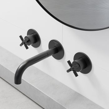 - Steinberg 250 Bateria umywalkowa ścienna czarny mat 250 1902 S - 250 1902 S - Łazienki Szydłowski