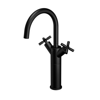 - STEINBERG 250 Bateria umywalkowa wysoka z korkiem czarny mat 2501550S - 250 1550 S - Łazienki Szydłowski