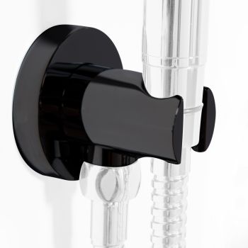  - Steinberg 100 Uchwyt prysznicowy punktowy czarny mat 1001667S - 100 1667 S - Łazienki Szydłowski