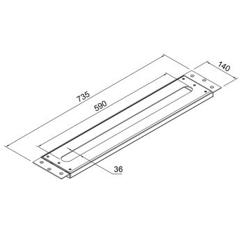  - Steinberg 100 Płyta montażowa 73,5x14 cm do baterii 1009411 - 100 9411 - Łazienki Szydłowski