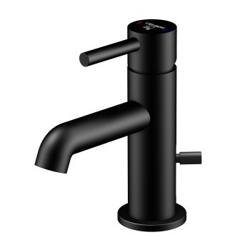  - Steinberg 100 bateria umywalkowa z zestawem odpływowym z cięgnem, kolor czarny mat 1001055S - 100 1055 S - Łazienki Szydłowski