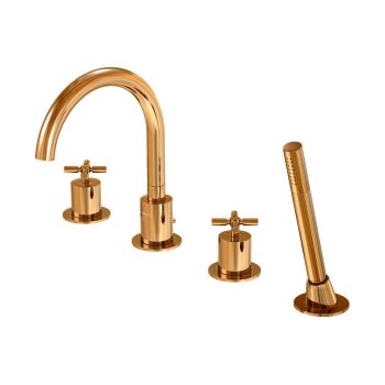 - Steinberg 250 4-otworowa stojąca armatura wannowa/prysznicowa rose gold 2502400RG - 250 2400 RG - Łazienki Szydłowski