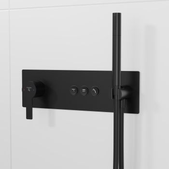  - Steinberg Sensual Rain podtynkowa bateria jednouchwytowa do 3 odbiorników czarny mat 39022322S - 390 2232 2 S - Łazienki Szydłowski