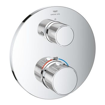 - GROHE-Atrio Private Collection Termostatyczna bateria prysznicowa do obsługi dwóch wyjść wody, pokrętła z nakładką chrom 24396000 - 24396000 - Łazienki Szydłowski