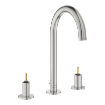 - GROHE-Atrio Private Collection Trzyotworowa bateria umywalkowa 1/2″ Rozmiar L stal nierdzewna 20593DC0 - 20593DC0 - Łazienki Szydłowski
