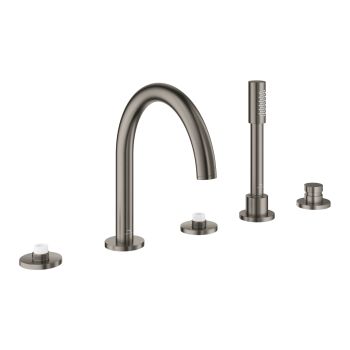 - GROHE-Atrio Private Collection 5-otworowa bateria wannowa brushed hard graphite 25224AL0 - 25224AL0 - Łazienki Szydłowski