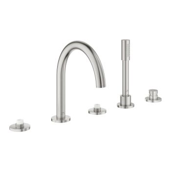 - GROHE-Atrio Private Collection 5-otworowa bateria wannowa stal nierdzewna 25224DC0 - 25224DC0 - Łazienki Szydłowski