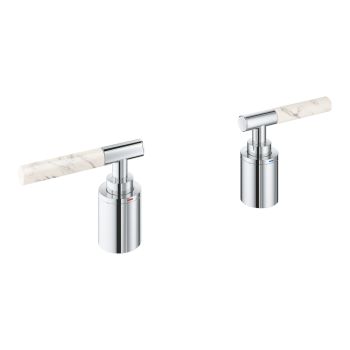 - GROHE-Atrio Private Collection Pokrętła wykonane z materiału White Attica Caesarstone chrom 48464000 - 48464000 - Łazienki Szydłowski