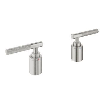 - GROHE-Atrio Private Collection Radełkowane pokrętła stal nierdzewna 48651DC0 - 48651DC0 - Łazienki Szydłowski