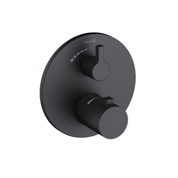 - KLUDI NOVA FONTE Puristic podtynkowa bateria prysznicowa z termostatem czarny mat 208853915 - 208853915 - Łazienki Szydłowski