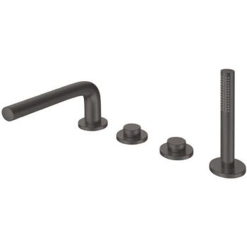 - KEUCO Edition 400 Bateria wannowa 27,2 cm chrom czarny szczotkowany 51530130200 - 51530130200 - Łazienki Szydłowski