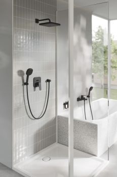 - GROHE-Cubeo Podtynkowy zestaw prysznicowy z deszczownicą Tempesta 250 czarny mat 1053362430 - 1053362430 - Łazienki Szydłowski