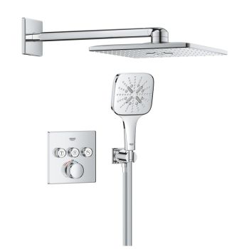 - GROHE-Grohtherm SmartControl Podtynkowy zestaw prysznicowy z deszczownicą Rainshower SmartActive 310 Cube chrom 1039980000 - 1039980000 - Łazienki Szydłowski