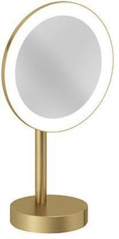  - KLUDI Vela R lusterko kosmetyczne LED złoty szczotkowany 58995N0F - 58995N0F - Łazienki Szydłowski