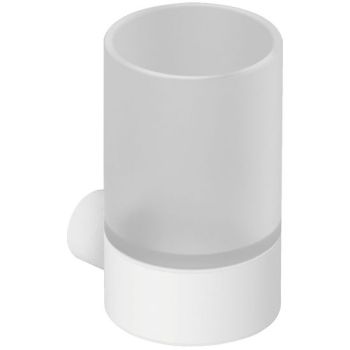 - KLUDI Vela R uchwyt ze szklanką biały mat 5897553 - 5897553 - Łazienki Szydłowski