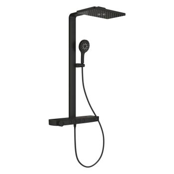 - GROHE-AQUA Rainshower Pure System prysznicowy z termostatem do montażu ściennego phantom black 100962KF00 - 100962KF00 - Łazienki Szydłowski