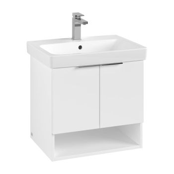  - Villeroy & Boch Architectura szafka pod umywalkę, 55 x 44 cm, 2 drzwi z otwartą półką, kolor biały B88900VS - B88900VS - Łazienki Szydłowski