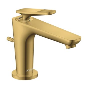 - AXOR Citterio C bateria umywalkowa 90 CoolStart z kompletem odpływowym z cięgłem, szlif kwadratowy Złoty Optyczny Polerowany 49011990 - 49011990 - Łazienki Szydłowski