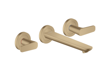  - AXOR Citterio C 3-otworowa bateria umywalkowa z wylewką 19,5 cm, ścienna, podtynkowa Brąz Szczotkowany 49070140 - 49070140 - Łazienki Szydłowski