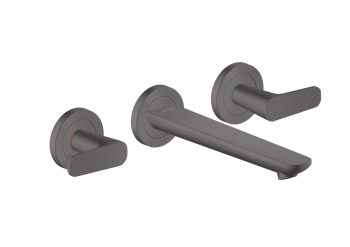 - AXOR Citterio C 3-otworowa bateria umywalkowa z wylewką 19,5 cm, ścienna, podtynkowa, szlif kwadratowy czarny chrom szczotkowany 49071340 - 49071340 - Łazienki Szydłowski