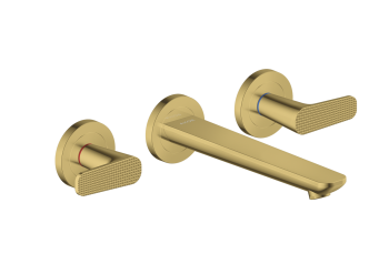 - AXOR Citterio C 3-otworowa bateria umywalkowa z wylewką 19,5 cm, ścienna, podtynkowa, szlif kwadratowy Złoty Optyczny Polerowany 49071990 - 49071990 - Łazienki Szydłowski