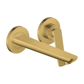  - AXOR Citterio C bateria umywalkowa ścienna zasięg wylewki 19,3 cm szlif kwadratowy Złoty Optyczny Polerowany 49111990 - 49111990 - Łazienki Szydłowski