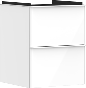 - HANSGROHE Xelu Q Szafka pod małą umywalkę wiszacą z 2 szufladami 48 x 47,5 cm biały wysoki połysk 54019700 - 54019700 - Łazienki Szydłowski