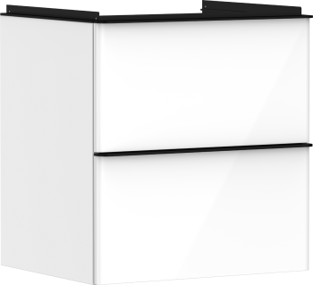 - HANSGROHE Xelu Q Szafka pod umywalkę wiszacą z 2 szufladami 58 x 47,5 cm biały wysoki połysk 54023670 - 54023670 - Łazienki Szydłowski