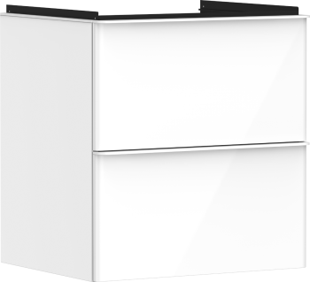 - HANSGROHE Xelu Q Szafka pod umywalkę wiszacą z 2 szufladami 58 x 47,5 cm Biały Wysoki Połysk 54023700 - 54023700 - Łazienki Szydłowski