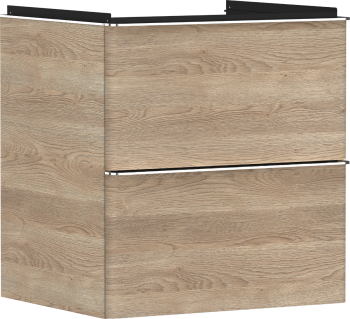 - HANSGROHE Xelu Q Szafka pod umywalkę wiszacą z 2 szufladami 58 x 47,5 cm Naturalny Dąb 54025000 - 54025000 - Łazienki Szydłowski
