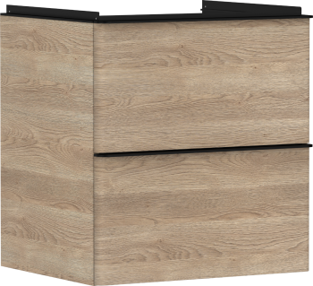 - HANSGROHE Xelu Q Szafka pod umywalkę wiszacą z 2 szufladami 58 x 47,5 cm  Naturalny Dąb 54025670 - 54025670 - Łazienki Szydłowski