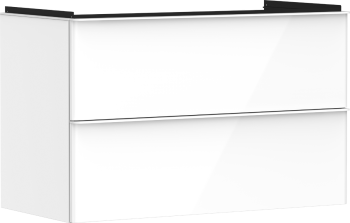 - HANSGROHE Xelu Q Szafka pod umywalkę wiszącą z 2 szufladami 98 x 47,5 cm biały wysoki połysk 54031700 - 54031700 - Łazienki Szydłowski