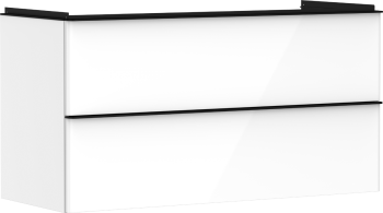 - HANSGROHE Xelu Q Szafka pod umywalkę wiszącą z 2 szufladami 118 x 47,5 cm biały błyszczący 54035670 - 54035670 - Łazienki Szydłowski