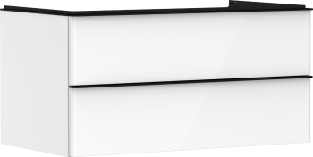 - HANSGROHE Xelu Q Szafka pod umywalkę nablatową z 2 szufladami 98 x 55 cm biały wysoki połysk 54078670 - 54078670 - Łazienki Szydłowski