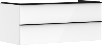 - HANSGROHE Xelu Q Szafka pod umywalkę nablatową z 2 szufladami 118 x 55 cm biały wysoki połysk 54082670 - 54082670 - Łazienki Szydłowski