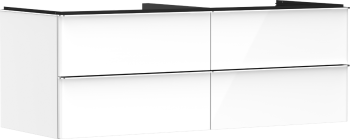 - HANSGROHE Xelu Q Szafka pod umywalkę nablatową z 4 szufladami 136 x 55 cm biały wysoki połysk 54086000 - 54086000 - Łazienki Szydłowski