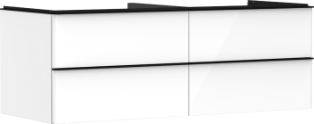 - HANSGROHE Xelu Q Szafka pod umywalkę nablatową z 4 szufladami 136 x 55 cm biały wysoki połysk 54086670 - 54086670 - Łazienki Szydłowski